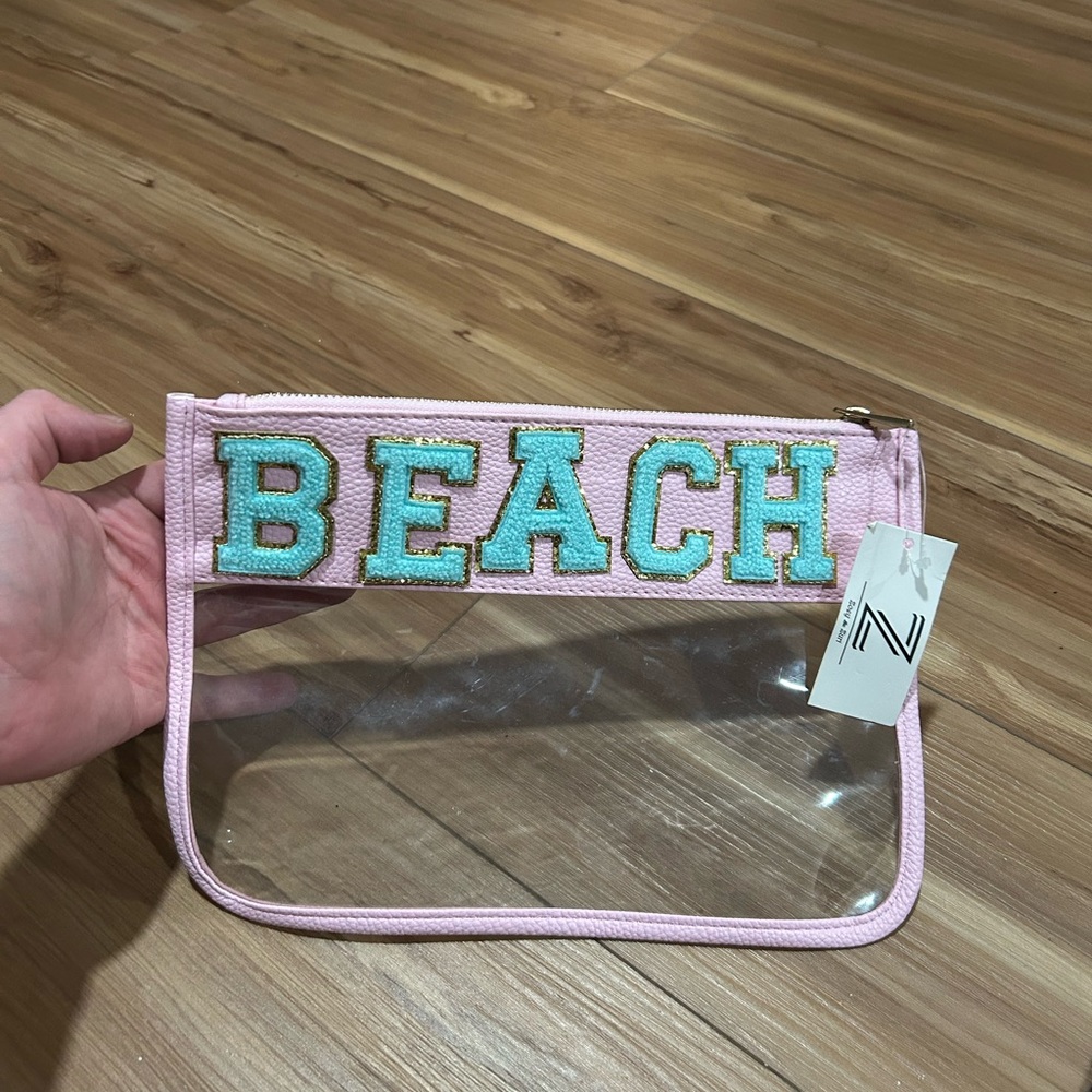 Clutch Pink and Clear Beach Pouch